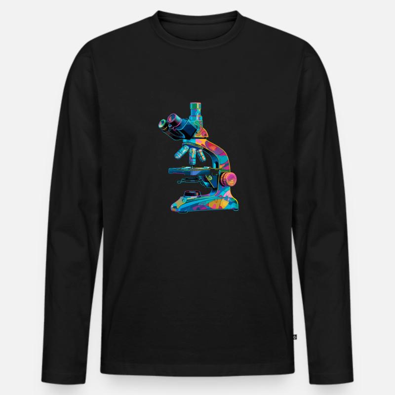 Microscopy Scientist Biologist Microscope - Männer Premium Bio Langarmshirt - Schwarz