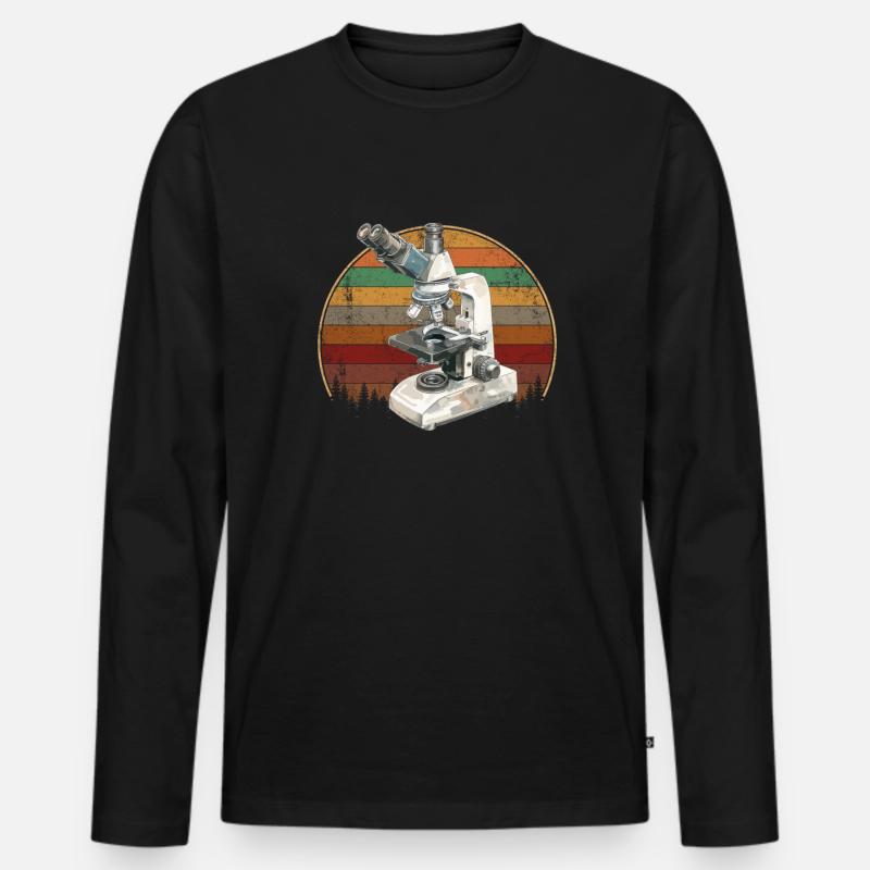 Microscopy Scientist Biologist Microscope - Männer Premium Bio Langarmshirt - Schwarz