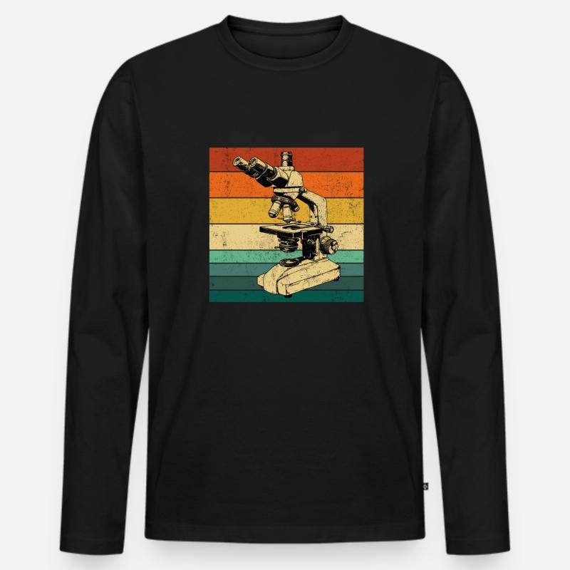 Microscopy Scientist Biologist Microscope - Männer Premium Bio Langarmshirt - Schwarz