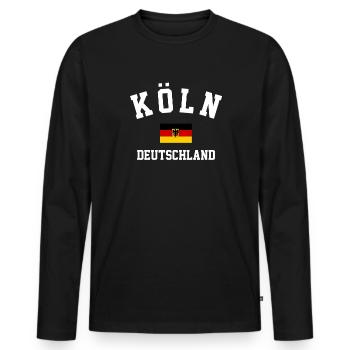 Cologne, Cologne, allemagne, Allemagne - T-shirt manches longues Premium bio Homme - noir - Devant - Nico (187cm)