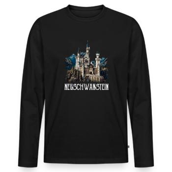 Neuschwanstein, Germany, Germany - Men's Premium Organic Long Sleeve Shirt - black - Front - Nico (187cm)