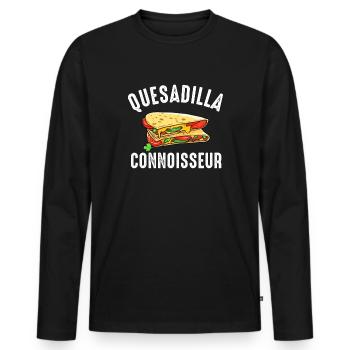 Quesadilla Connoisseur - Men's Premium Organic Long Sleeve Shirt - black - Front - Nico (187cm)