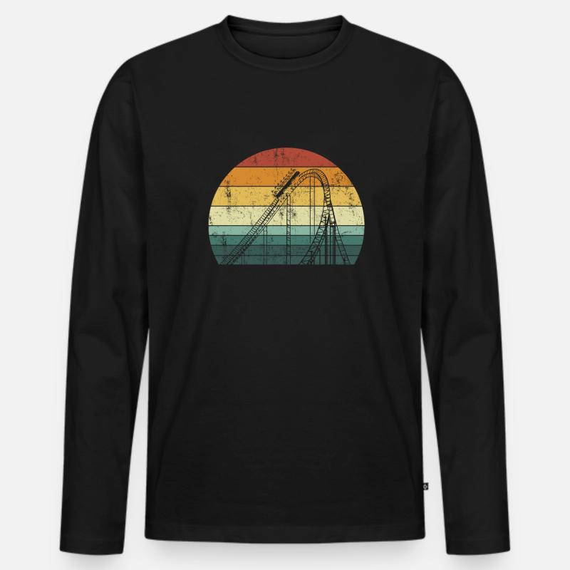 forecast Roller Coaster rollercoaster - Männer Premium Bio Langarmshirt - Schwarz