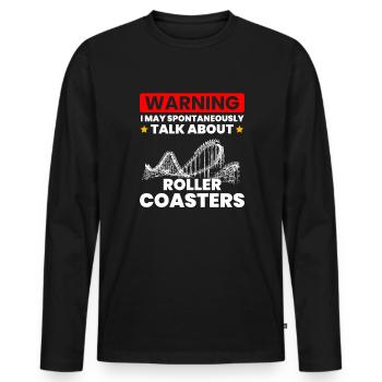 Talk Spontaneously Rollercoasters - Men's Premium Organic Long Sleeve Shirt - black - Front - Nico (187cm)