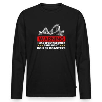 Talk Spontaneously Rollercoasters - Men's Premium Organic Long Sleeve Shirt - black - Front - Nico (187cm)