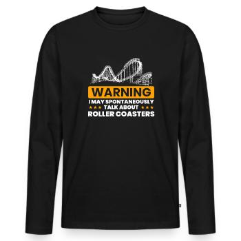 Talk Spontaneously Rollercoasters - Men's Premium Organic Long Sleeve Shirt - black - Front - Nico (187cm)