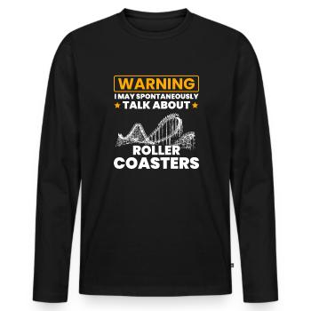 Talk Spontaneously Rollercoasters - Men's Premium Organic Long Sleeve Shirt - black - Front - Nico (187cm)