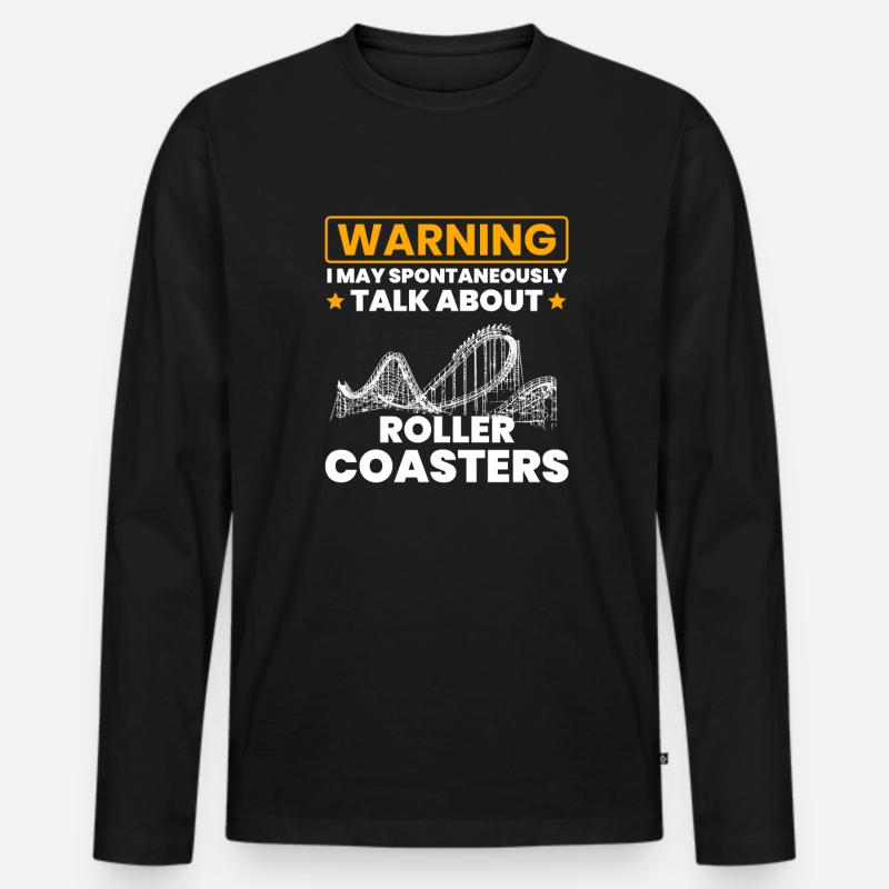 talk spontaneously rollercoasters - Männer Premium Bio Langarmshirt - Schwarz