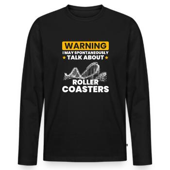 Talk Spontaneously Rollercoasters - Men's Premium Organic Long Sleeve Shirt - black - Front - Nico (187cm)