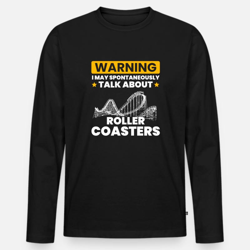 talk spontaneously rollercoasters - Männer Premium Bio Langarmshirt - Schwarz