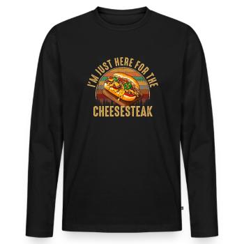 Philly Cheesesteak apparel - Men's Premium Organic Long Sleeve Shirt - black - Front - Nico (187cm)