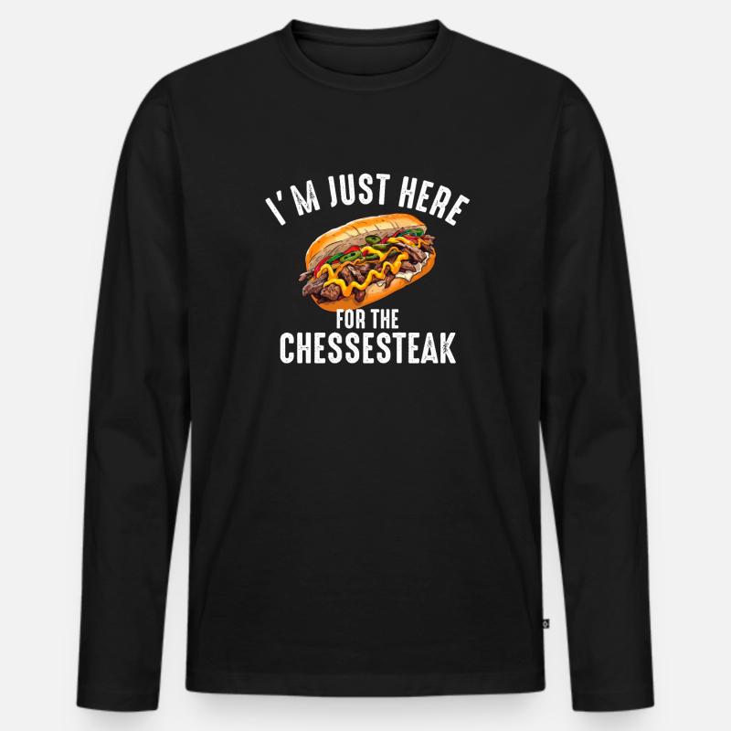 Philly Cheesesteak apparel - Männer Premium Bio Langarmshirt - Schwarz