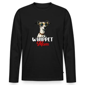 Whippet Maman Chien - T-shirt manches longues Premium bio Homme - noir - Devant - Nico (187cm)