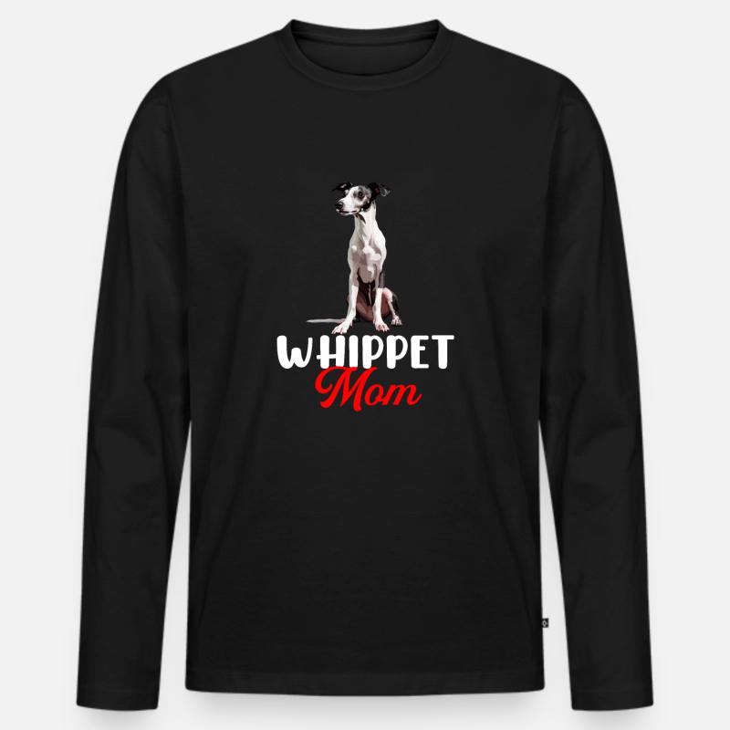 whippet dog - Männer Premium Bio Langarmshirt - Schwarz