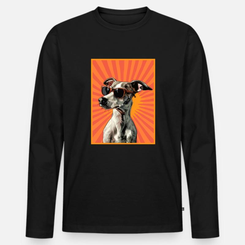 whippet dog - Männer Premium Bio Langarmshirt - Schwarz