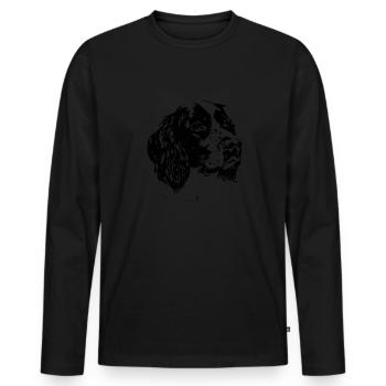 springer spaniel - Männer Premium Bio Langarmshirt - Schwarz - Vorne - Nico (187cm)