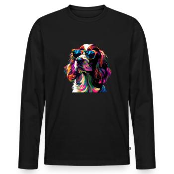 springer spaniel - Männer Premium Bio Langarmshirt - Schwarz - Vorne - Nico (187cm)