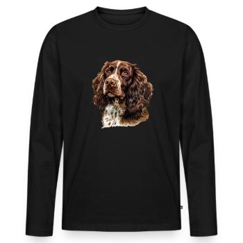 springer spaniel - Männer Premium Bio Langarmshirt - Schwarz - Vorne - Nico (187cm)