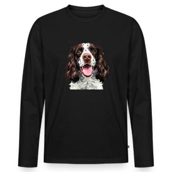 springer spaniel - Männer Premium Bio Langarmshirt - Schwarz - Vorne - Nico (187cm)