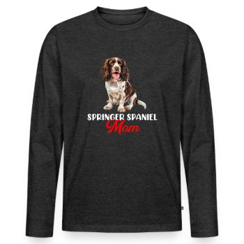 springer spaniel - Männer Premium Bio Langarmshirt - Anthrazit meliert - Vorne - Nico (187cm)