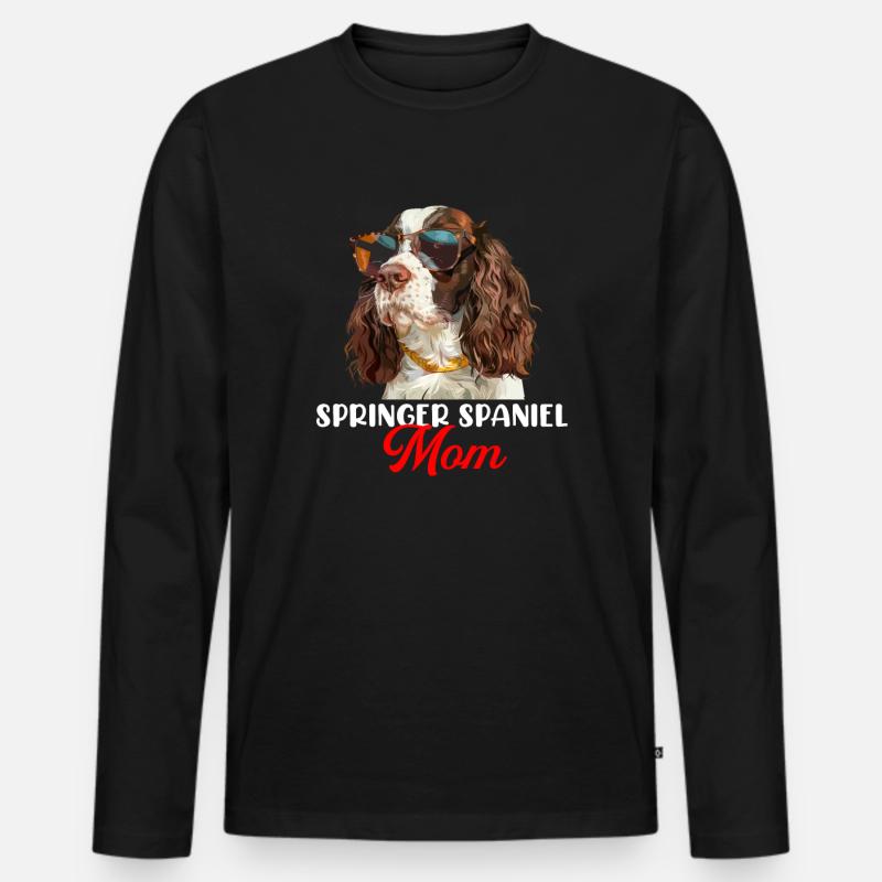springer spaniel - Männer Premium Bio Langarmshirt - Schwarz