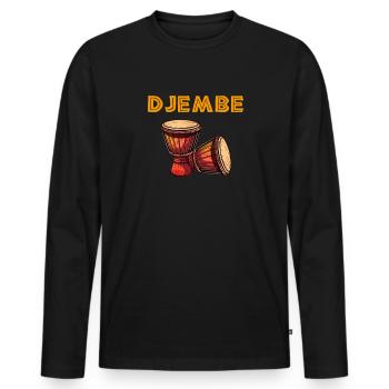Djembé Tambours Africains - T-shirt manches longues Premium bio Homme - noir - Devant - Nico (187cm)