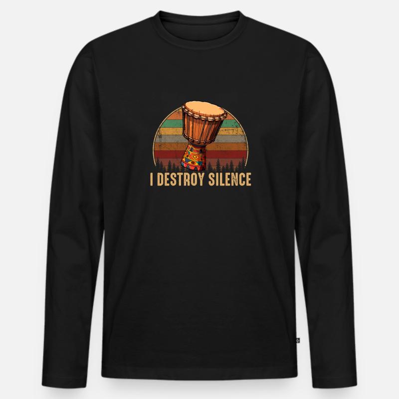djembe african drums - Männer Premium Bio Langarmshirt - Schwarz