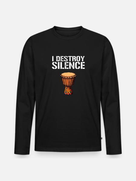 Djembe African Drums - Men's Premium Organic Long Sleeve Shirt - black