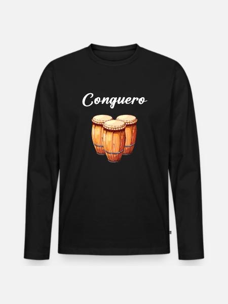 Conga Instrument Drums - Men's Premium Organic Long Sleeve Shirt - black