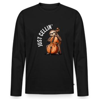 Violoncelle Just Cellin - T-shirt manches longues Premium bio Homme - noir - Devant - Nico (187cm)