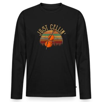 Violoncelle Just Cellin - T-shirt manches longues Premium bio Homme - noir - Devant - Nico (187cm)