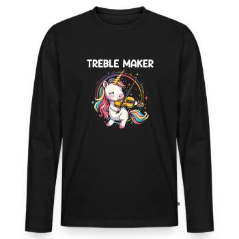Violinist musical instrument Violin - Männer Premium Bio Langarmshirt - Schwarz - Vorne - Nico (187cm)