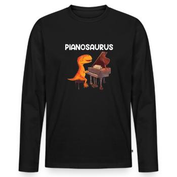 piano dinosaur instrument pianist piano - Männer Premium Bio Langarmshirt - Schwarz - Vorne - Nico (187cm)