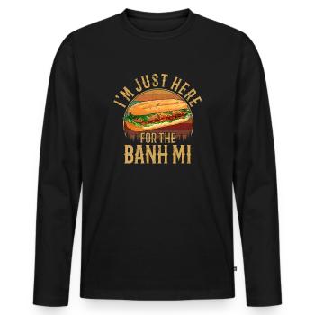 Banh Mi Vietnamese Food - Männer Premium Bio Langarmshirt - Schwarz - Vorne - Nico (187cm)