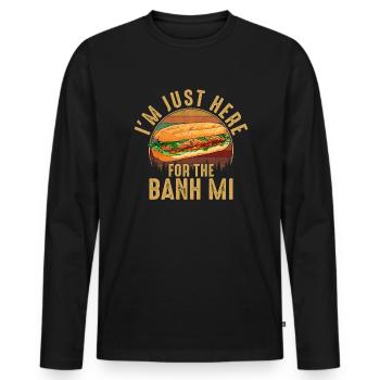 Banh Mi Vietnamese Food - Männer Premium Bio Langarmshirt - Schwarz - Vorne - Nico (187cm)