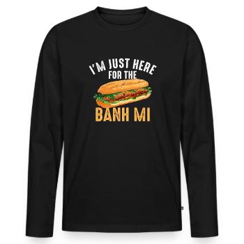 Banh Mi Vietnamese Food - Männer Premium Bio Langarmshirt - Schwarz - Vorne - Nico (187cm)