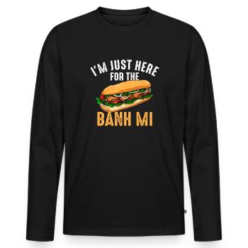 Banh Mi Vietnamese Food - Männer Premium Bio Langarmshirt - Schwarz - Vorne - Nico (187cm)