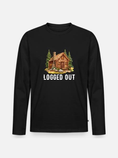 Cabane déconnectée, cabine extérieure - T-shirt manches longues Premium bio Homme - noir