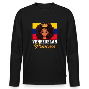venezuelan princess, flag venezuela - Männer Premium Bio Langarmshirt - Schwarz - Vorne - Nico (187cm)