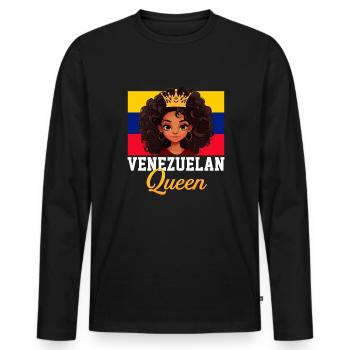 venezuelan Queen, flag venezuela - Männer Premium Bio Langarmshirt - Schwarz - Vorne - Nico (187cm)