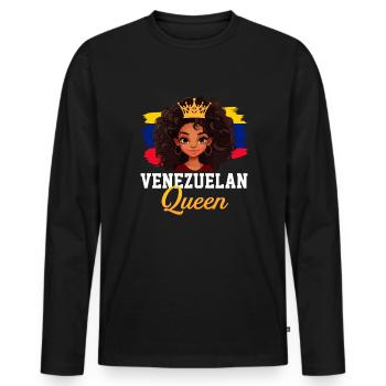 venezuelan Queen, flag venezuela - Männer Premium Bio Langarmshirt - Schwarz - Vorne - Nico (187cm)
