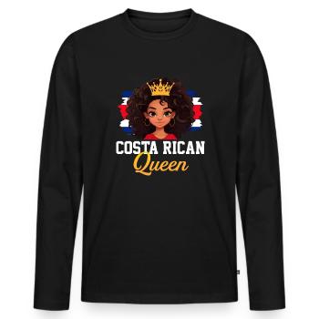 costa rican Princess, costa rica - Männer Premium Bio Langarmshirt - Schwarz - Vorne - Nico (187cm)