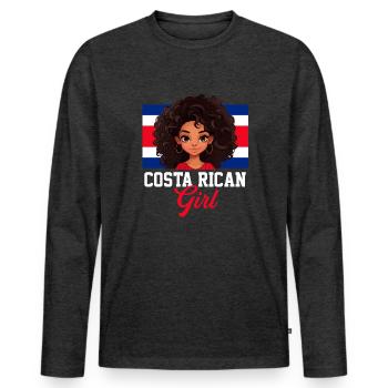 costa rican girl, costa rica - Männer Premium Bio Langarmshirt - Anthrazit meliert - Vorne - Nico (187cm)