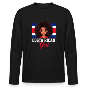 costa rican girl, costa rica - Männer Premium Bio Langarmshirt - Schwarz - Vorne - Nico (187cm)