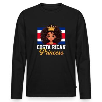 costa rican Princess, costa rica - Männer Premium Bio Langarmshirt - Schwarz - Vorne - Nico (187cm)