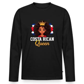 costa rican Queen, costa rica - Männer Premium Bio Langarmshirt - Schwarz - Vorne - Nico (187cm)