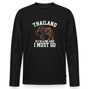 Thailand is calling and i must go - Männer Premium Bio Langarmshirt - Schwarz - Vorne - Nico (187cm)