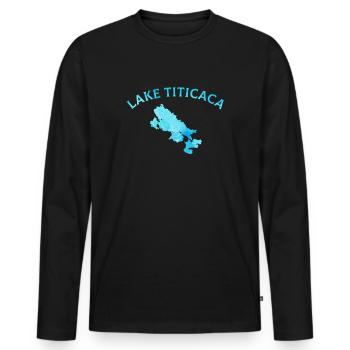 Lake titicaca, vintage lake titicaca - Männer Premium Bio Langarmshirt - Schwarz - Vorne - Nico (187cm)