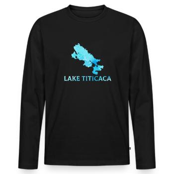 Lake titicaca, vintage lake titicaca - Männer Premium Bio Langarmshirt - Schwarz - Vorne - Nico (187cm)