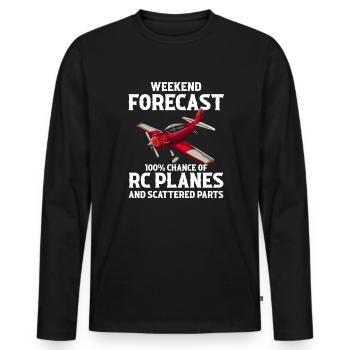 Still Playing With Airplanes RC Plane - Männer Premium Bio Langarmshirt - Schwarz - Vorne - Nico (187cm)